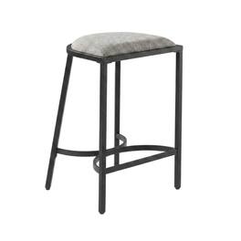 FurniFact - Counter Height Bar Stool Set with Plush Upholstery and Wooden Legs - Gray