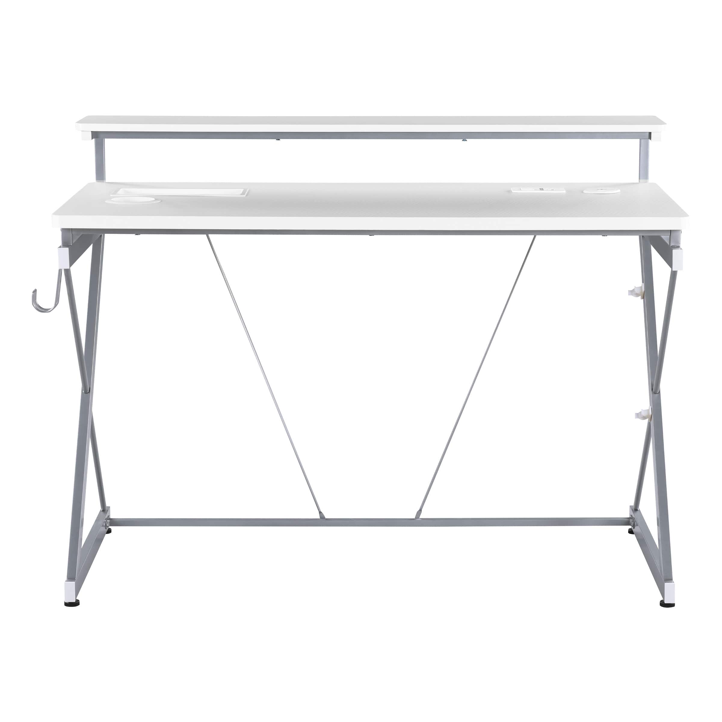 OSP Home Furnishings - Emulator Gaming Desk - White/ Carbon - Front_Zoom