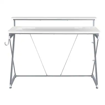 Front. OSP Home Furnishings - Emulator Gaming Desk - White/ Carbon.