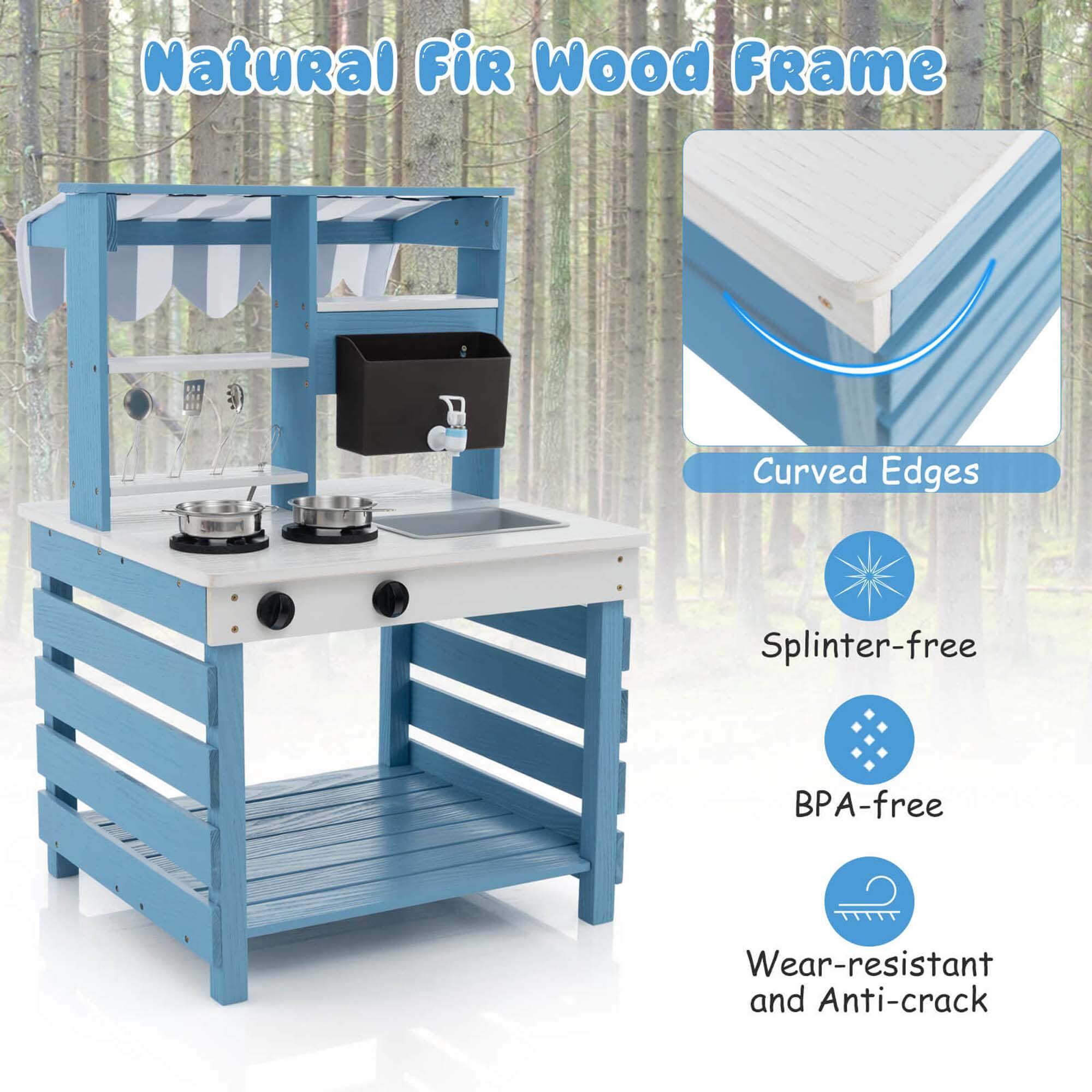 Natural Fir Wood Frame  
Curved Edges  
Splinter-free  
BPA-free  
Wear-resistant and Anti-crack