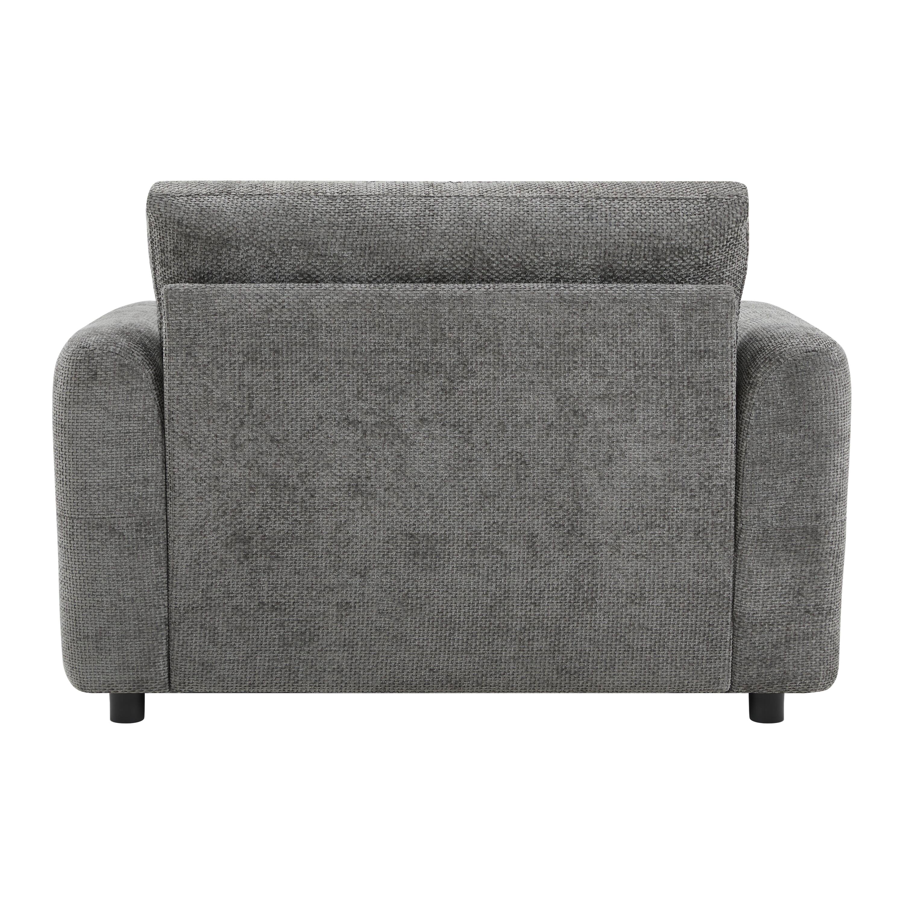 Alt View 10. Tiramisubest - Chenille Single Sofa,Armchair with Wide Seat,Dual-port Charger,Pull-line Tufted Design & High-density Foam,Grey - Gray.