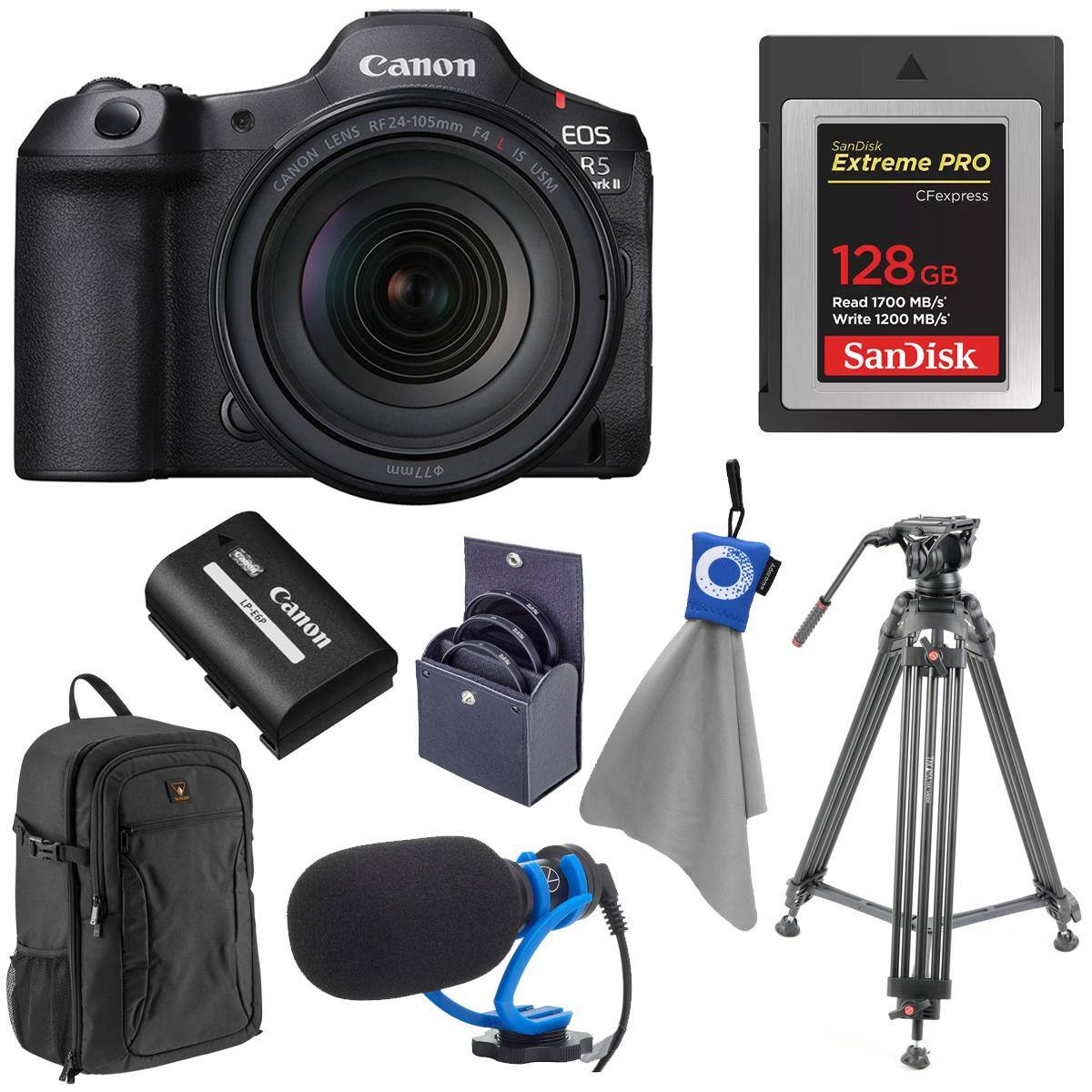 Bundle Canon EOS R5 Mark II Mirrorless Camera with RF 24 105mm f/4 L IS ...