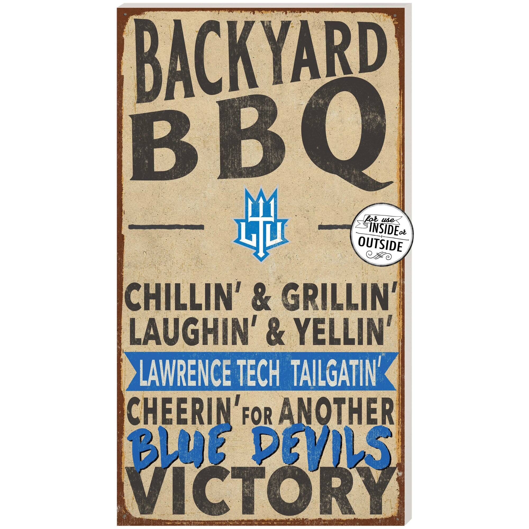 Lawrence Technological University Blue Devils 11'' x 20'' Indoor/Outdoor BBQ Sign