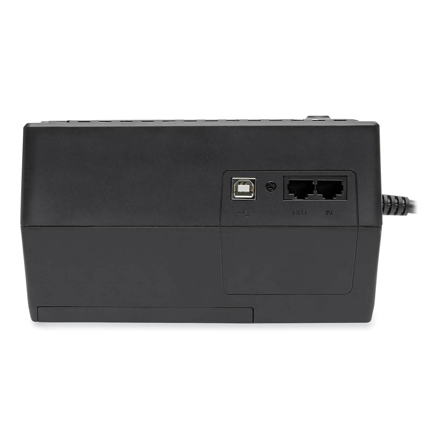 Alt View 2. Tripp Lite - Tripp Lite INTERNET550U 10 Outlets 550 VA 420 Joules Internet Office Ultra-Compact Desktop Standby UPS USB - Black.