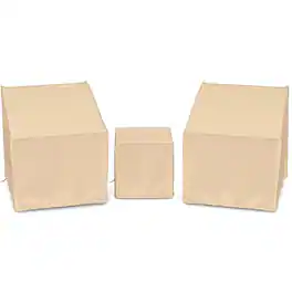 Costway - Patio Furniture Covers Waterproof Conversation Covers for 3 PCS Bistro Set - Beige