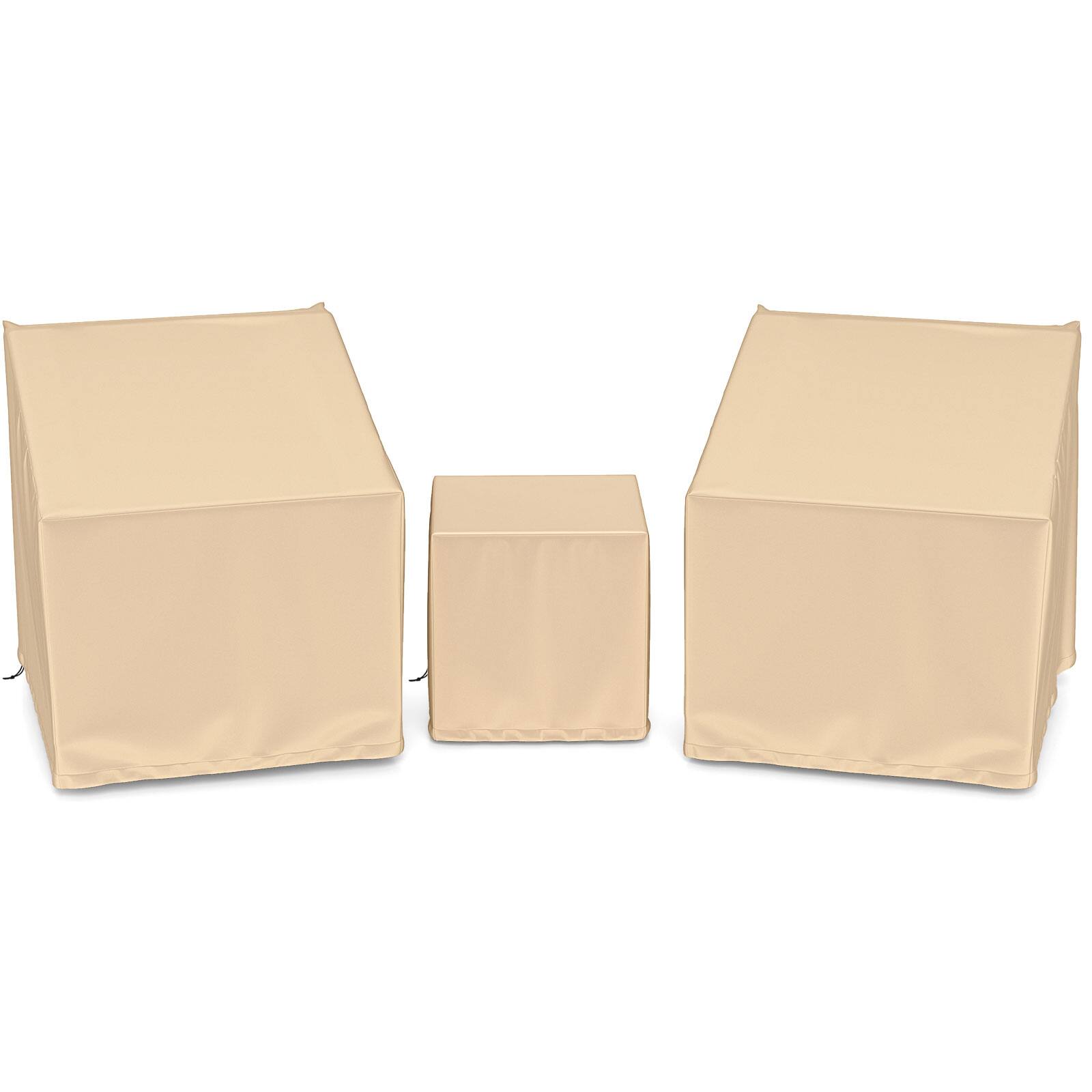 Front. Costway - Costway Patio Furniture Covers Waterproof Conversation Covers for 3 PCS Bistro Set - Beige.