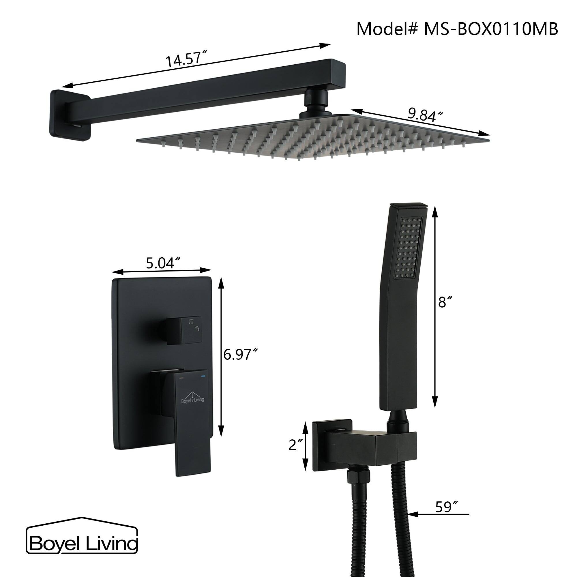 Model# MS-BOX0110MB 14.57" 9.84" 5.04" 8" 6.97" 2" 59" Boyel Living