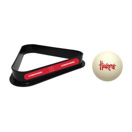 Imperial - Nebraska Huskers Cue Ball & Rack Set - White