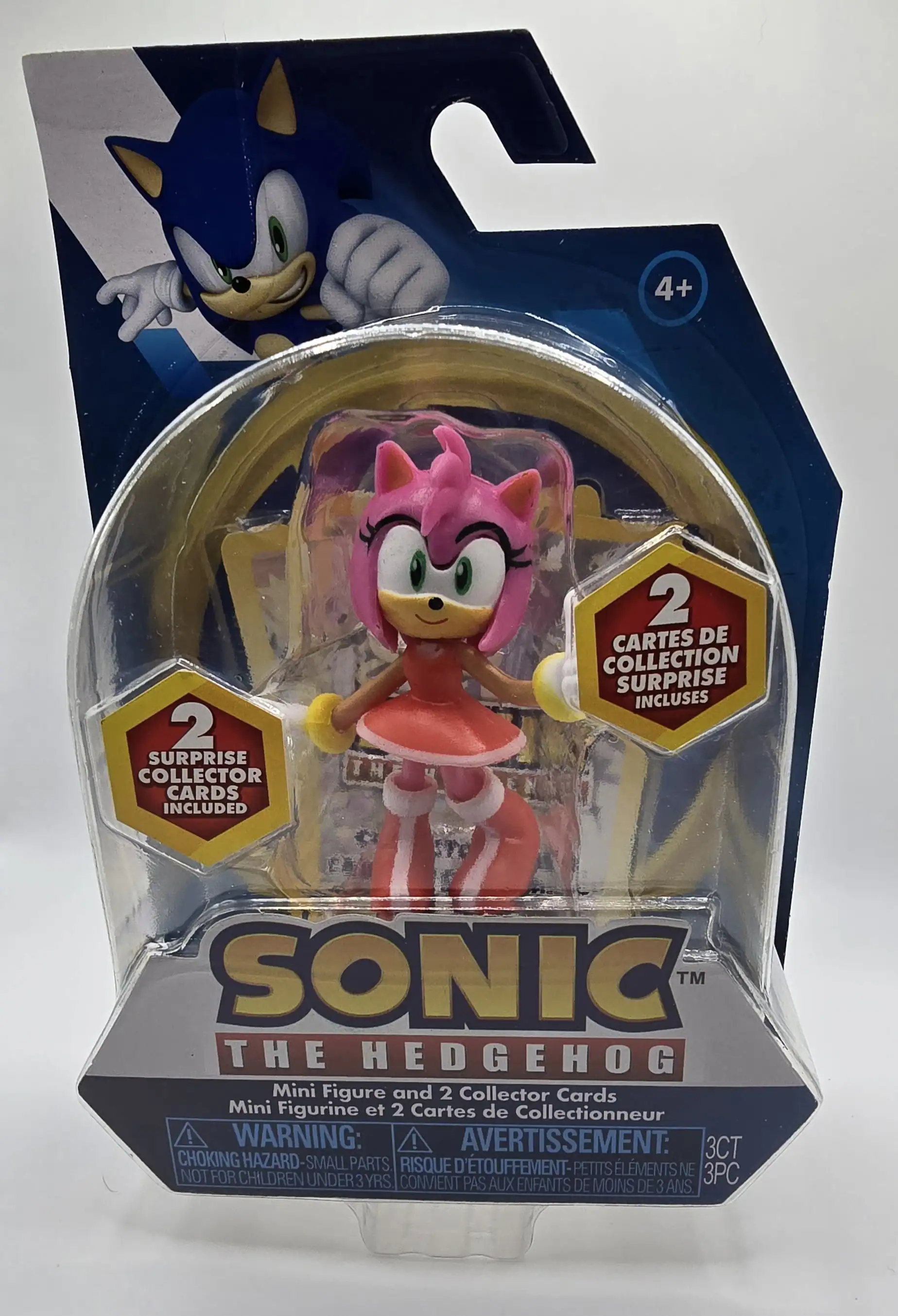 4+ 2 SURPRISE COLLECTOR CARDS INCLUDED SONIC THE HEDGEHOG Mini Figure and 2 Collector Cards Mini Figurine et 2 Cartes de Collectionneur ! WARNING: 3CT CHOKING HAZARD-SMALL PARTS RISQUE D'TOUFFEMENT- LMENTS PETITS NE 3PC NOT FOR CHILDREN UNDER 3 YRS. CONVIENT PAS AUX ENFANTS DE MOINS DE 3 ANS