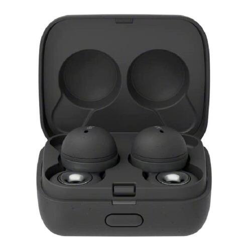 Angle. Sony - Sony LinkBuds Truly Wireless Earbuds (Dark Gray) with Hard EVA Travel Case - Dark Gray.