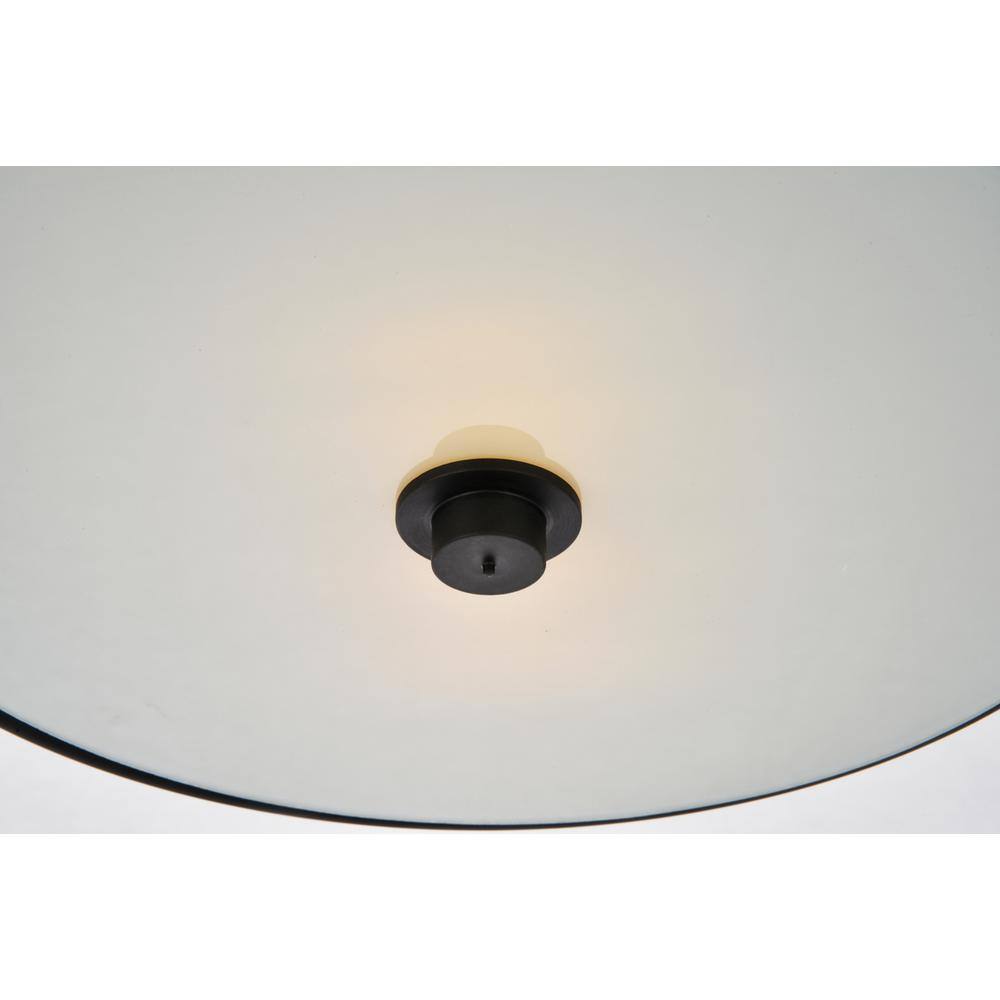 Alt View 1. Living District - Hazen 2 light 12 inch Flat Black flush mount - Flat Black And White.