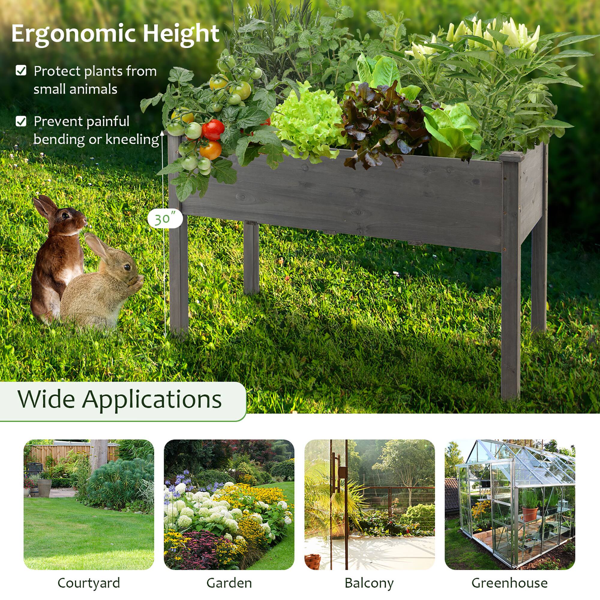 Ergonomic Height Protect plants from small animals Prevent painful bending or kneeling 30" Wide Applications Courtyard Garden Balcony Greenhouse