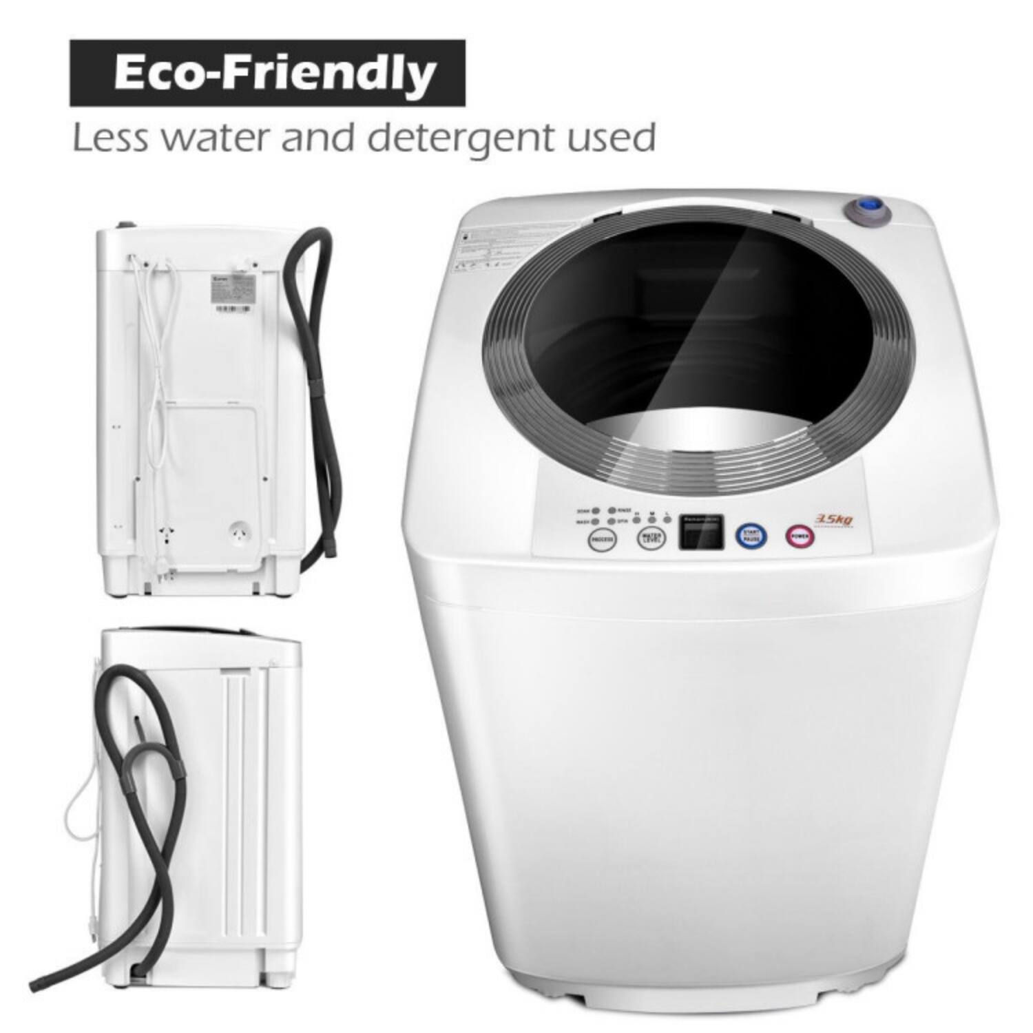Eco-Friendly  
Less water and detergent used  
15kg