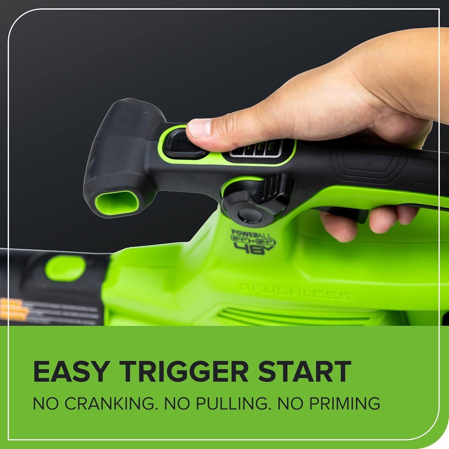 EASY TRIGGER START  
NO CRANKING. NO PULLING. NO PRIMING