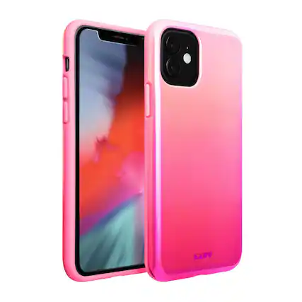 Front. LAUT - Laut | Huex Fades For Iphone 11 | Color Fade Iridescent Design | Coral - Multi.