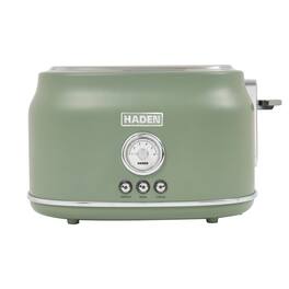 Haden - Dorset 2 Slice Wide Slot Stainless Steel Toaster, Cedar Green & Chrome - Green/ Chrome