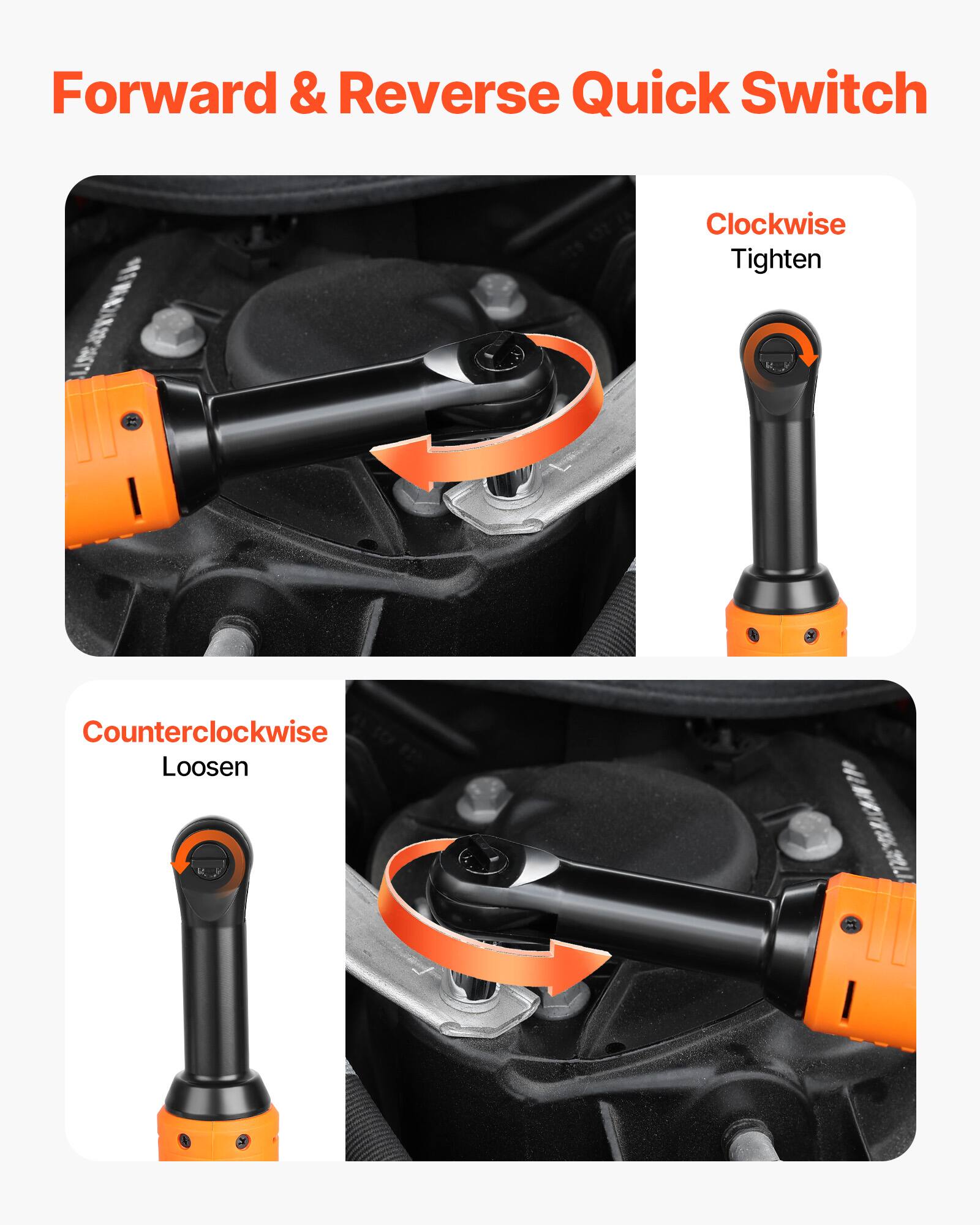 Forward & Reverse Quick Switch

Clockwise Tighten

Counterclockwise Loosen