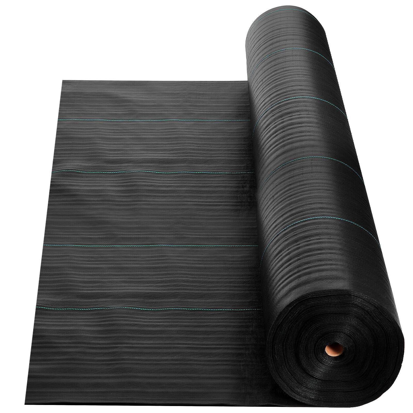 Alt View 5. VEVOR - Weed Barrier Fabric Heavy Duty,13x115FT 3.5oz Landscape Fabric, Woven Weed Blocker Fabrics, Garden Fabrics Weeds Barrier - Black.
