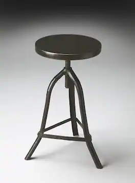Butler Specialty - Fullerton Round Adjustable Height Backless Stool - Black