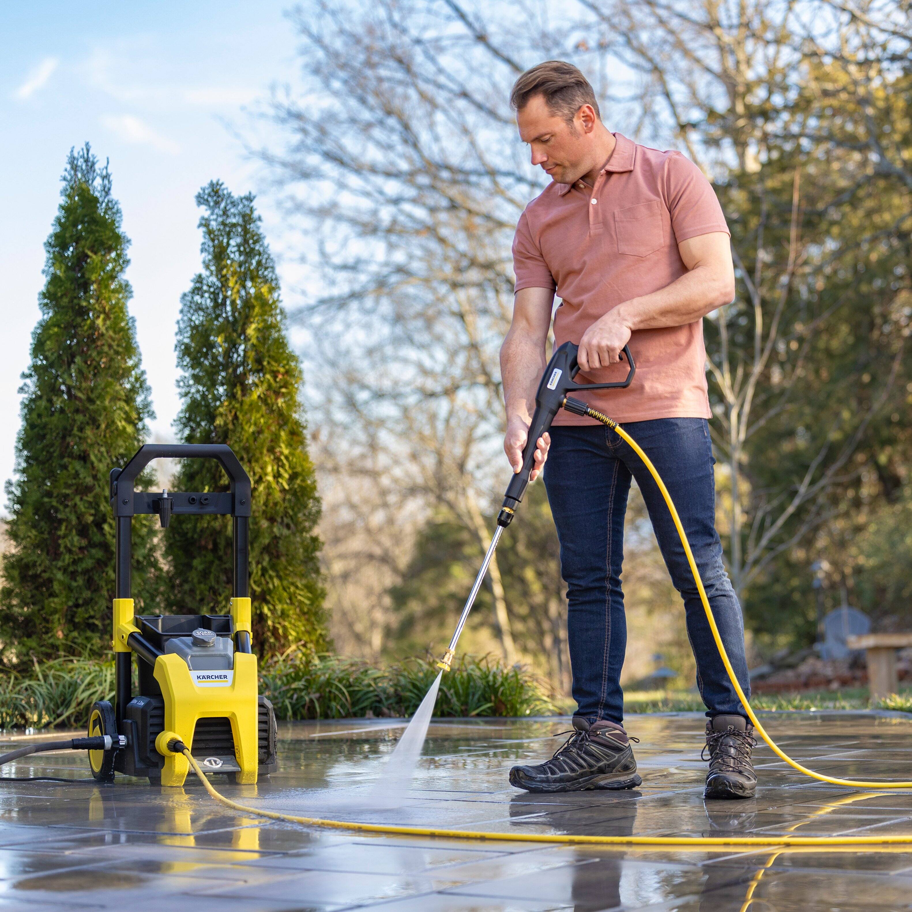 Alt View 3. Karcher - Pressure Washer K1800PS, Detergent Tank, For Cars, Driveways, Siding, Patios - Max 1.46 GPM - Yellow.