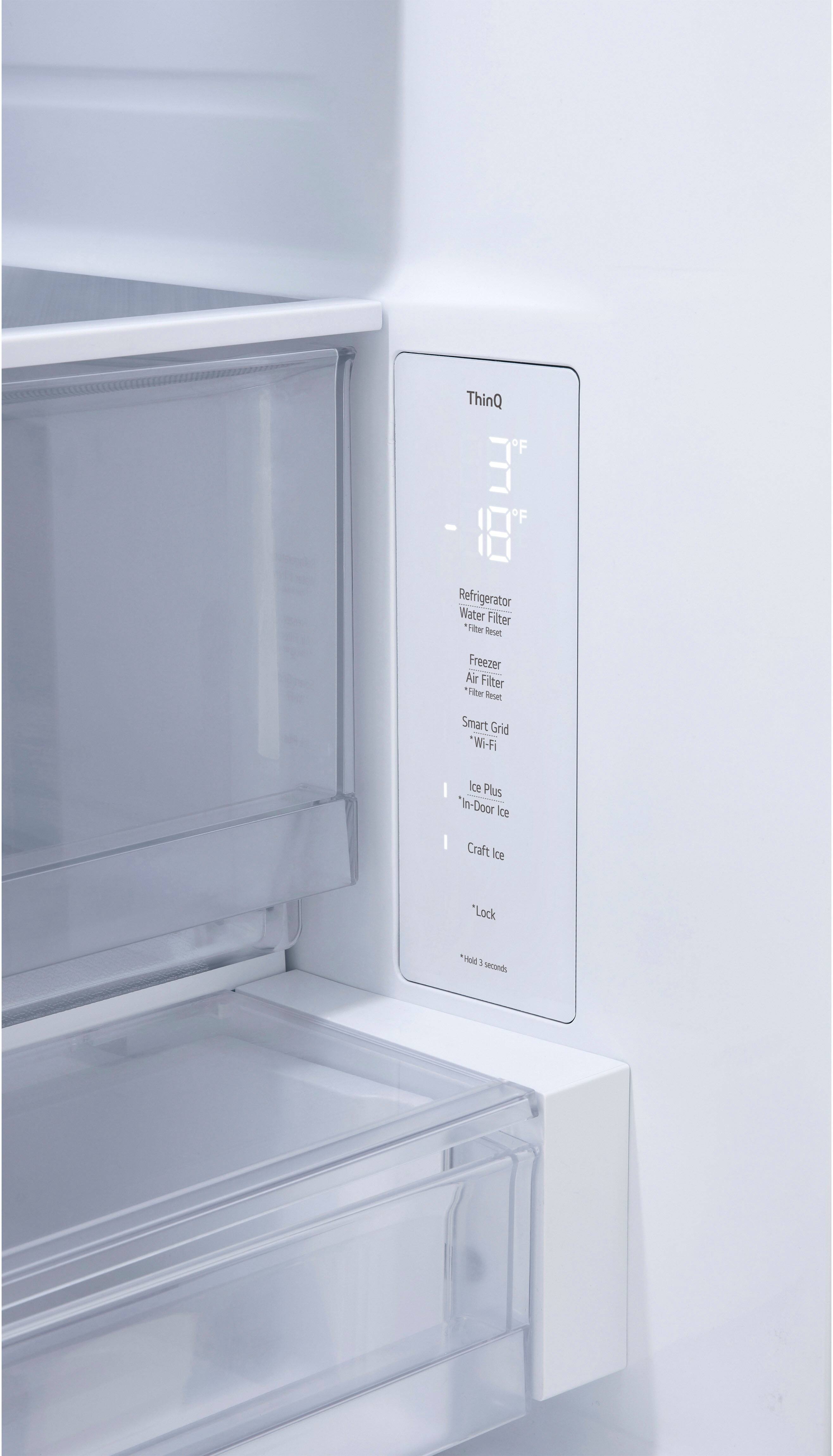 ThinQ F 18 Refrigerator Water Filter Hte Resent. Freezer Air Filter Fiter Reset Smart Grid *Wi-Fi Ice Plus *In-Door Ice I Craft Ice "Lock - Vesld 1 seconds