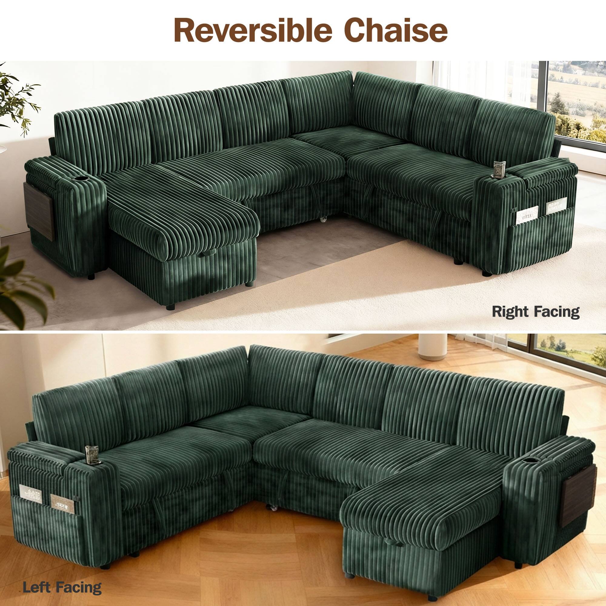 Reversible Chaise  
Right Facing  
Left Facing