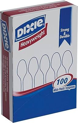 Dixie - Plastic Teaspoon 6”, Heavy-Weight, 100/Box - White