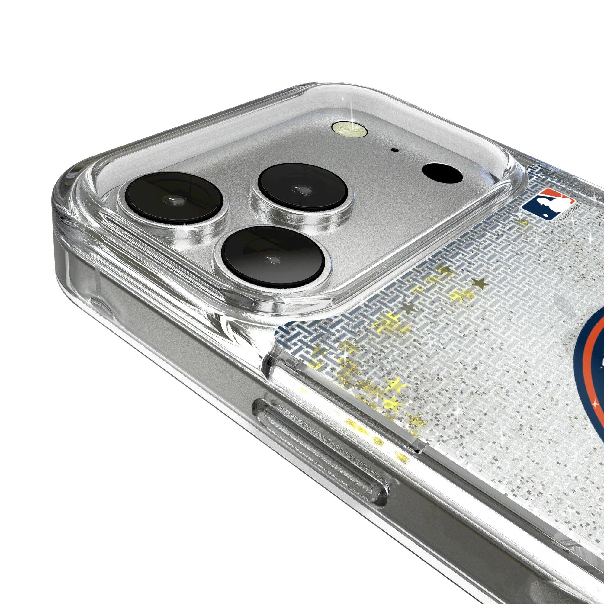 Alt View 2. Keyscaper - Houston Astros Linen Logo iPhone Glitter Case - 15 Pro Max - Multicolor.