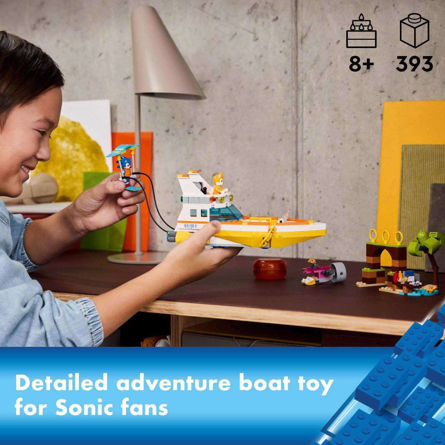 "8+ 393 Detailed adventure boat toy for Sonic fans"