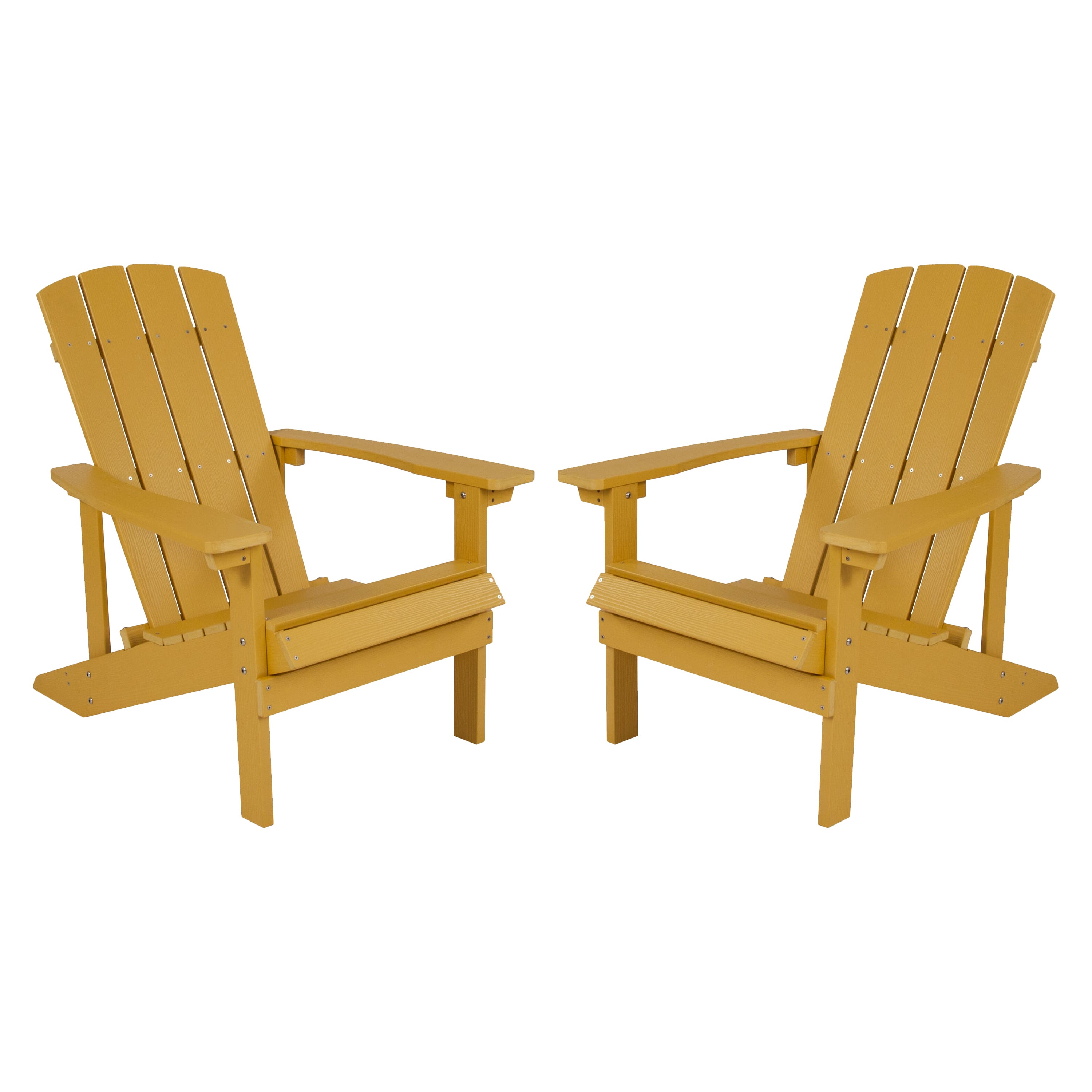 Emma + Oliver - 2 Pack Outdoor All-Weather Poly Resin Wood Adirondack Chairs - Yellow price history on PriceWatchPro