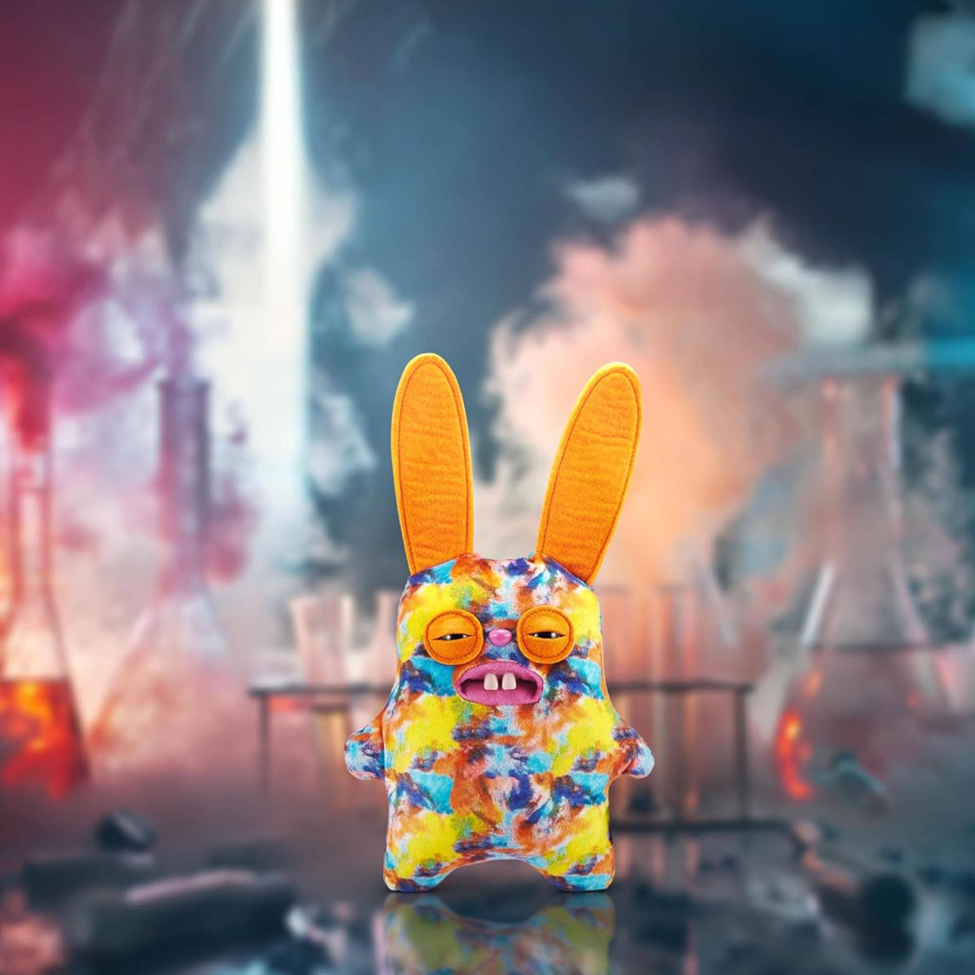 Alt View 3. ZURU - Fugglers Laboratory Misfits 9 Inch Plush | Rabid Rabbit - Orange.