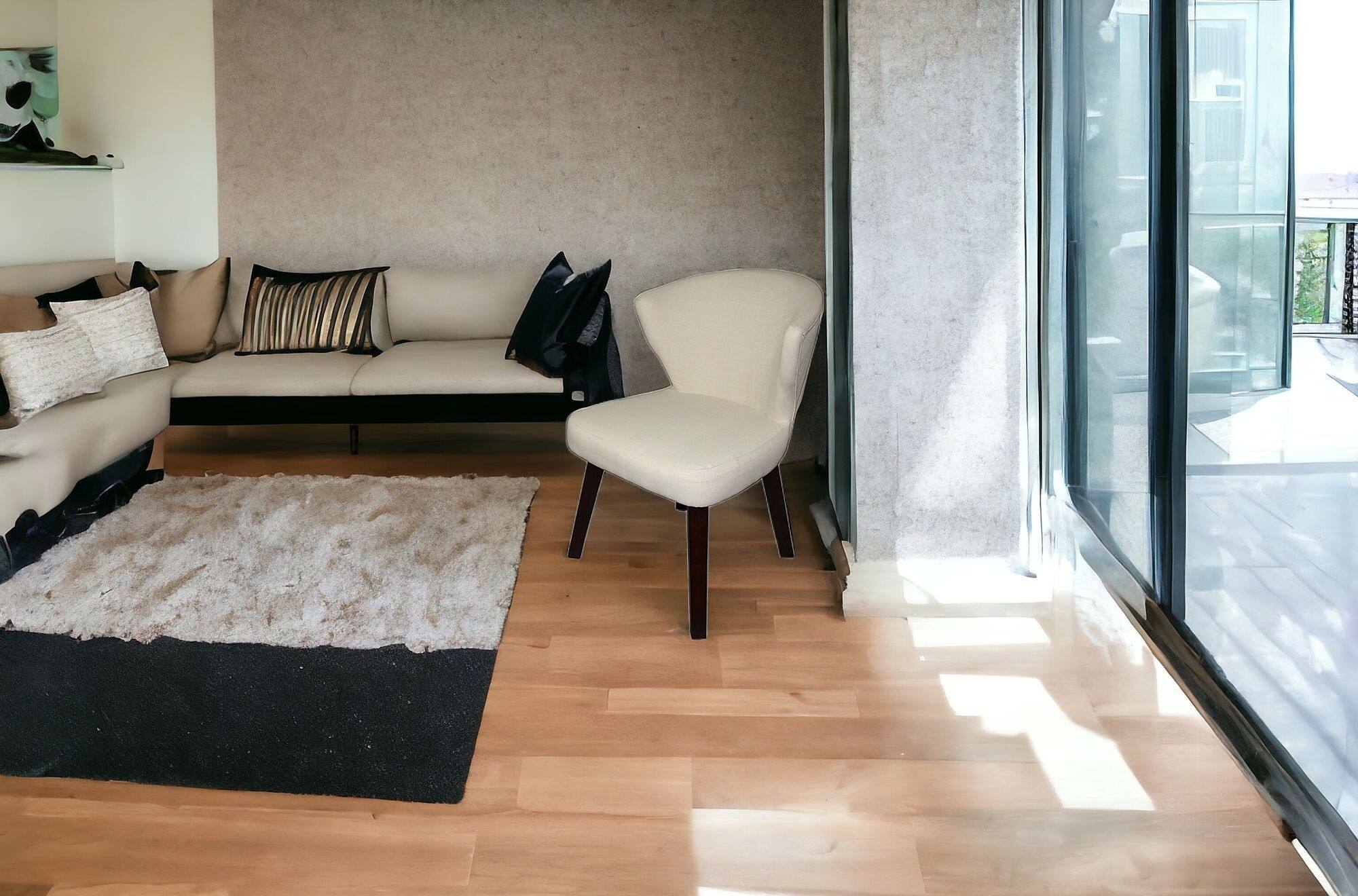 Alt View 4. Hivvago - Hivvago 21 Inch Linen Blend Side Chair - Cream.