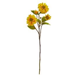BreeBe - 30" Zinnia Artificial Flower (Set of 6) - Yellow