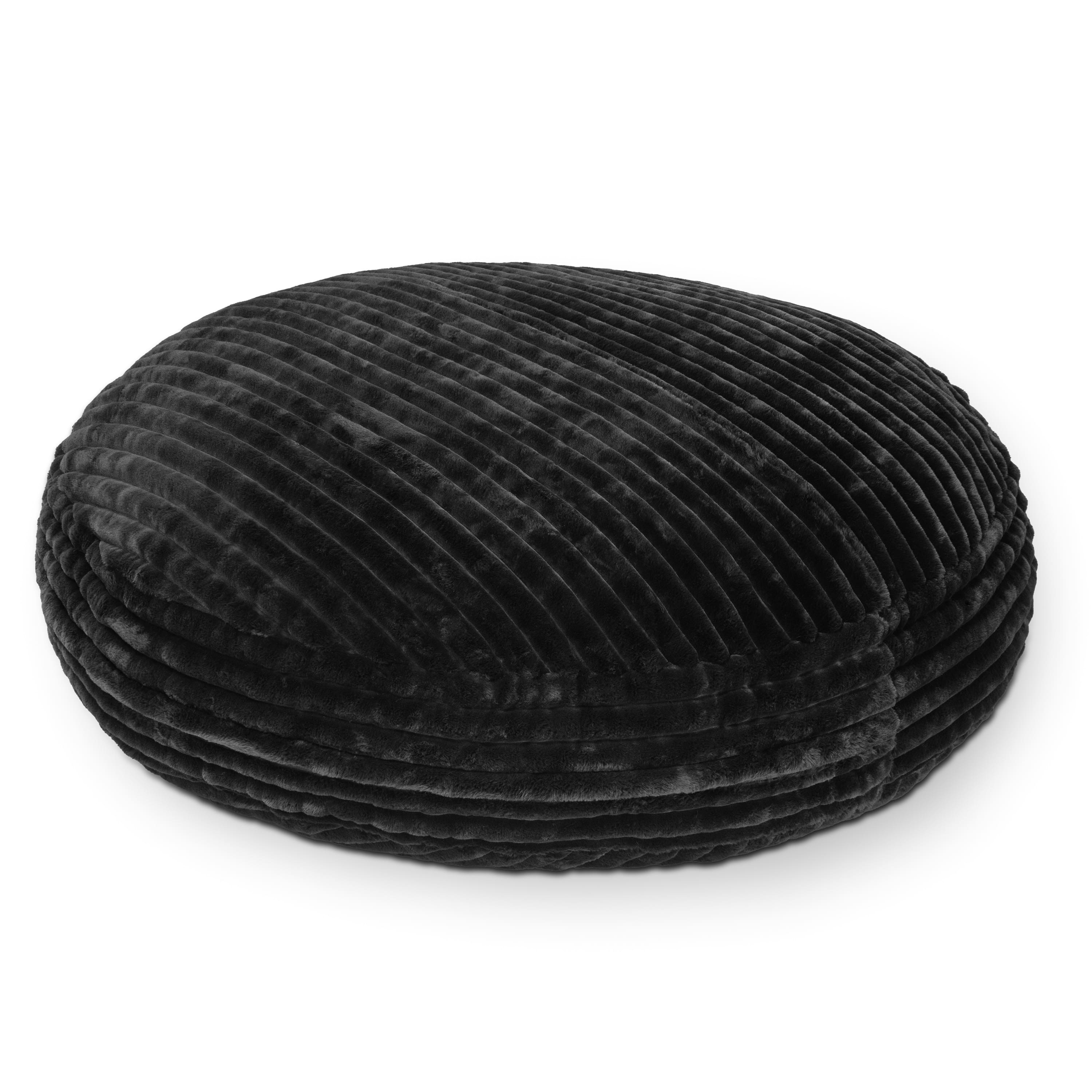 Jaxx - 6 Foot Cocoon - Large Bean Bag Chair for Adults, Premium Luxe Faux Fur - Mondo Black - Mondo Black Faux Fur