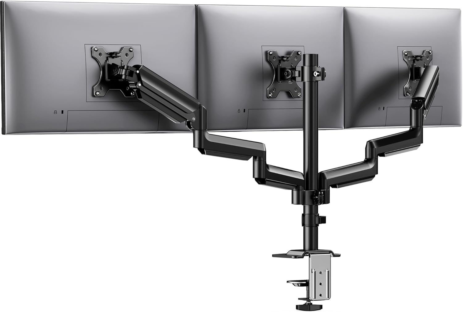 Front. ThinkLink Electronic - Triple Monitor Mount 13- Computer Screens Desk Arm Monitors Stand Tilt Swivel Rotation Vesa - Default.