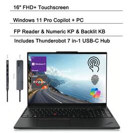 Lenovo - ThinkPad E16 16" Touchscreen Laptop - AMD Ryzen 5 7535U with 64GB RAM - 512GB SSD - for Business & Collaborative Work - Black