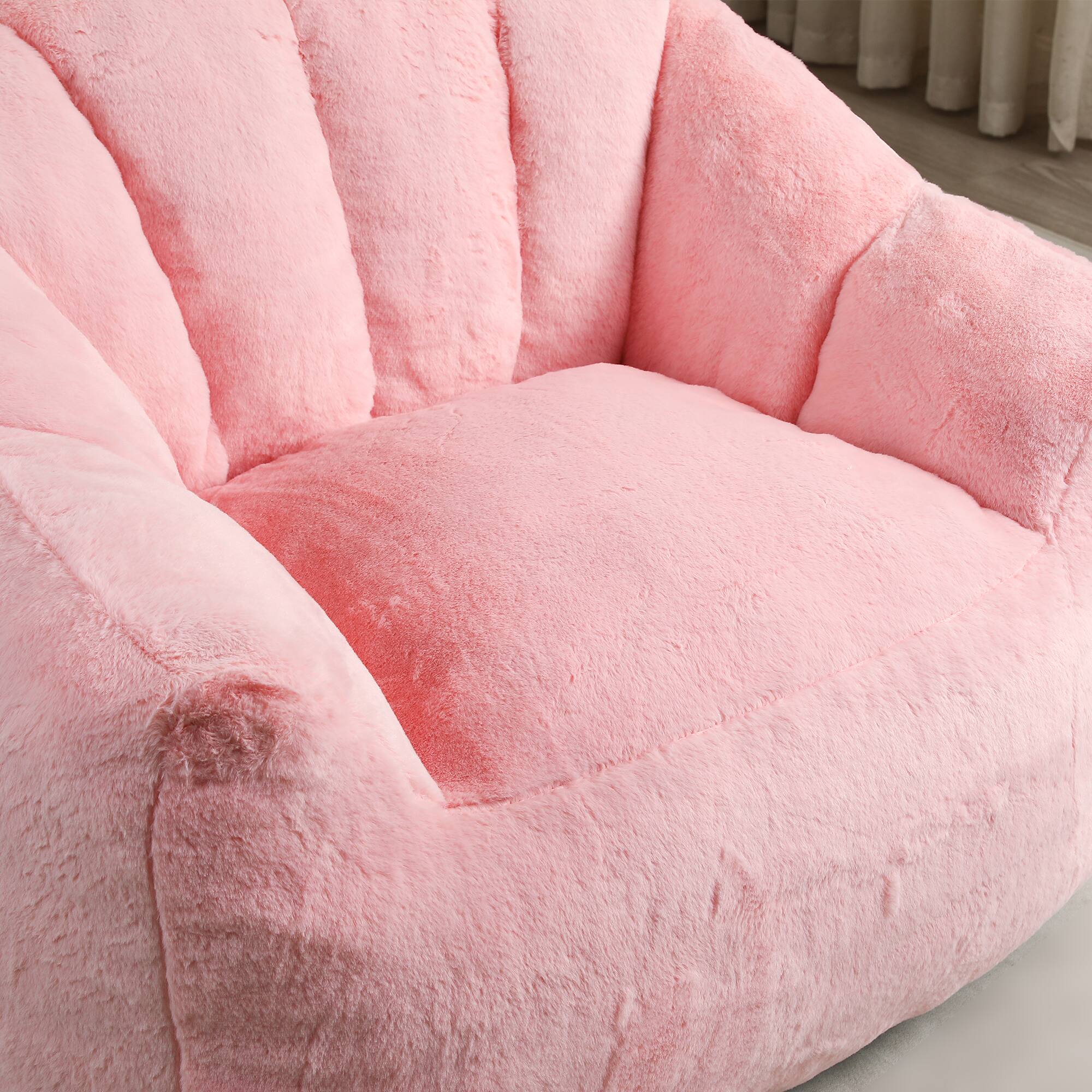 Alt View 2. GOODSILO - Bean Bag Sofa Chair with Armrests - Stuffed High-Density Foam, Lazy Comfy Chair for Adults & Kids - Pink.