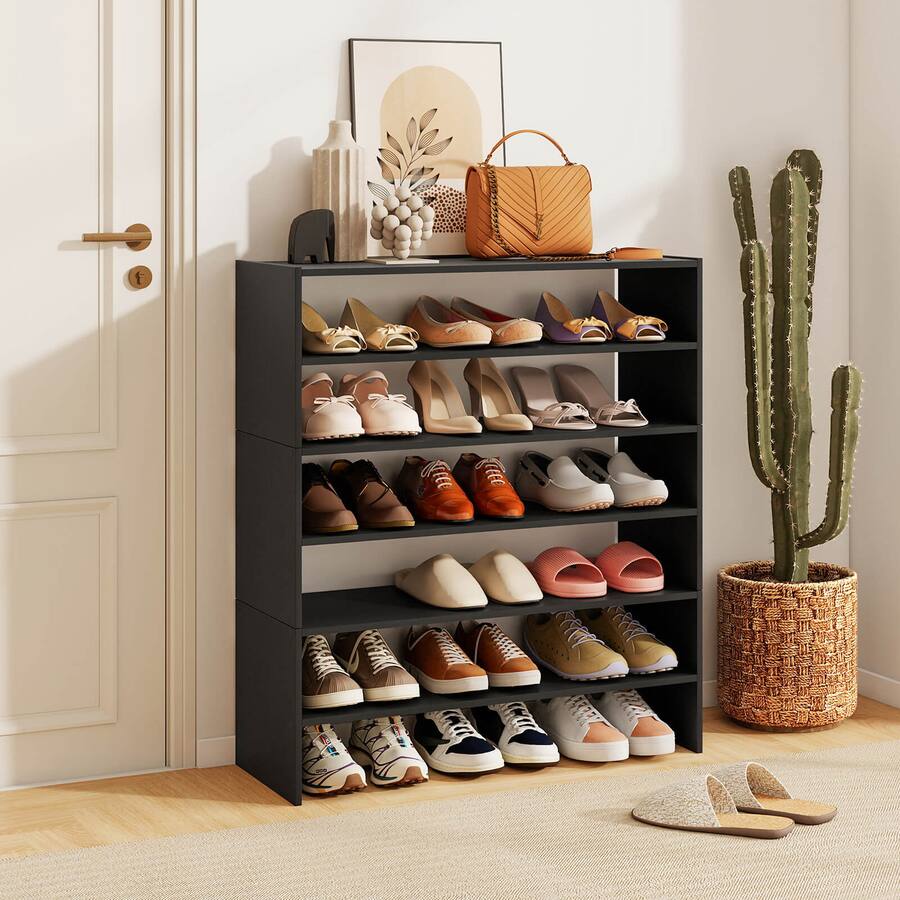 31 Inch Shoe Rack Costway 6 PCS Stackable Shoe Rack 31 Inch Horizontal Organizer 2 tier ...