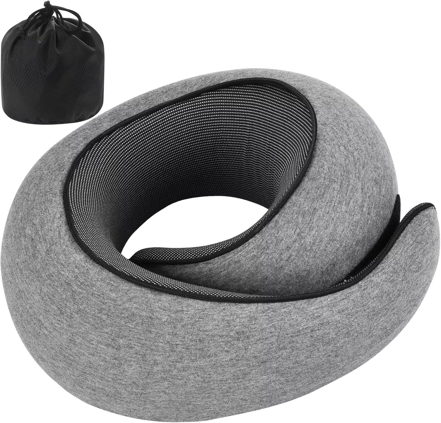 Front. Fabibe - Travel Pillow Neck For By Plane Bus Domestic And Office Use. Gray Support Sleeping 0.60 Pounds Airplane Gadgets - Default.
