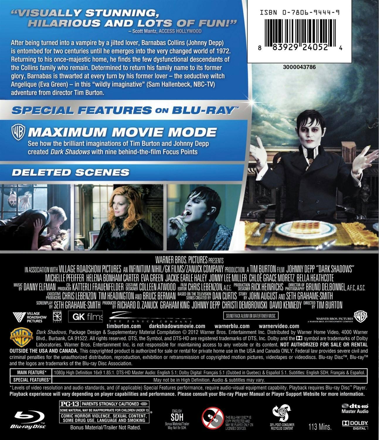 Back. Dark Shadows [Blu-ray].