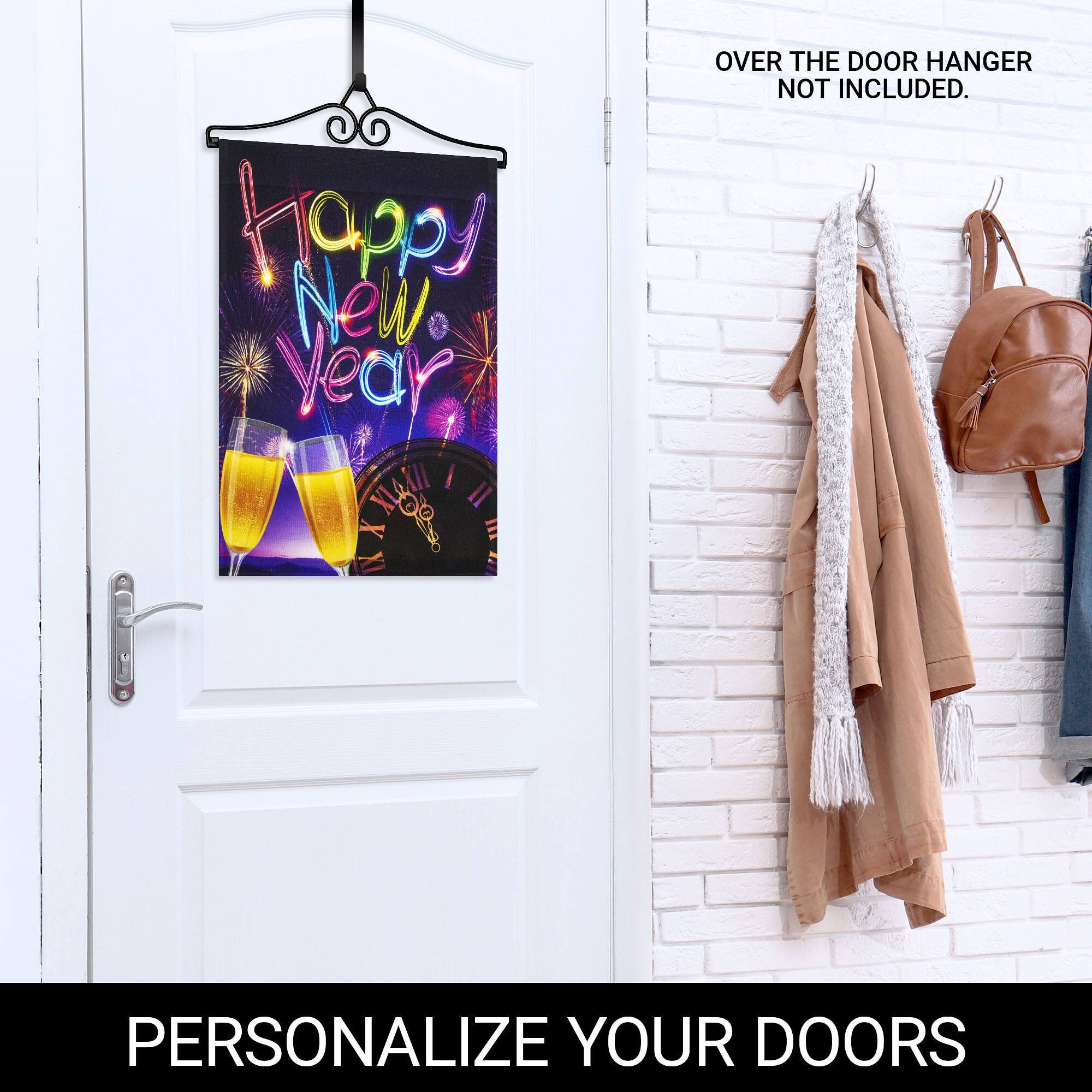 Happy New Year  
OVER THE DOOR HANGER NOT INCLUDED.  
PERSONALIZE YOUR DOORS