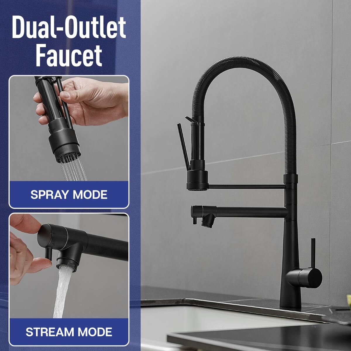 Dual-Outlet Faucet

SPRAY MODE

STREAM MODE