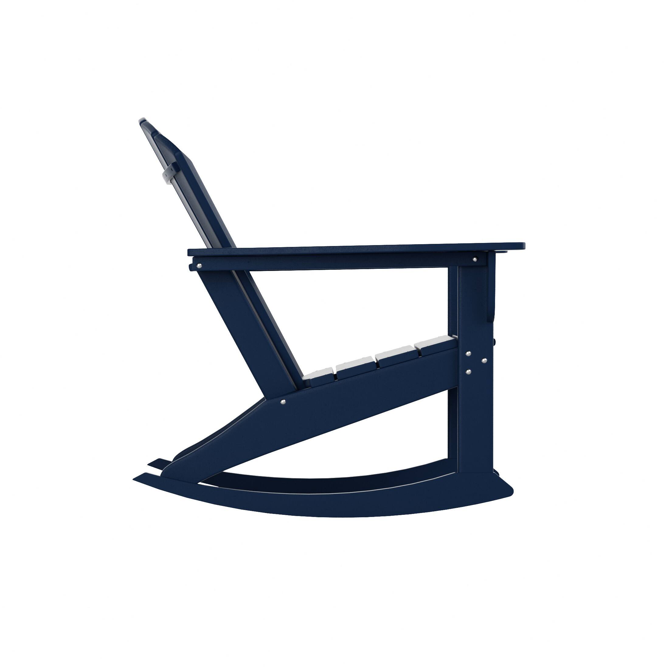 Back. WestinTrends - WestinTrends Dylan Outdoor Patio Poly Plastic Adirondack Rocking Chair - Navy Blue.