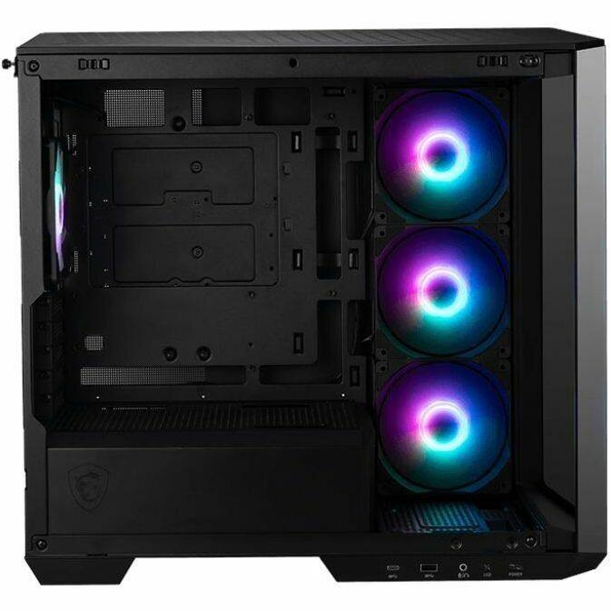 Alt View 1. MSI - MSI MAG PANO M100R PZ / WHITE - Tower - Black - Tempered Glass, Metal - 4 x 120mm Fan(s) Installed - Micro ATX, ITX - Black.