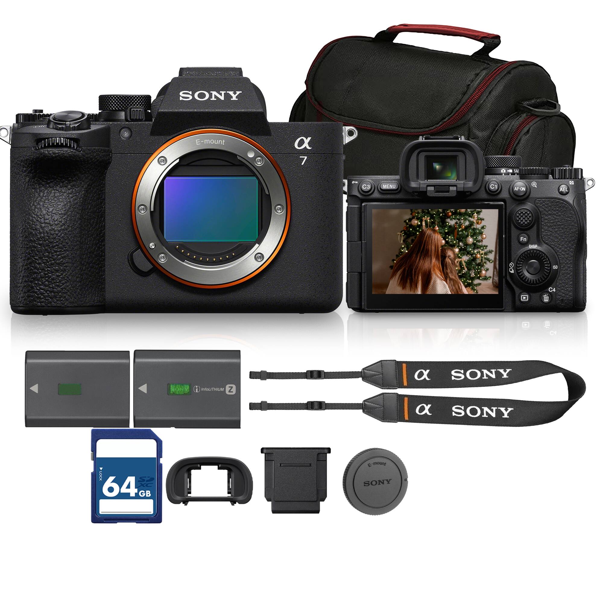 SONY  
E-mount  
α 7  

MENU  
AF-ON  
AEL  
Fn  
C4  

64 GB SD XC  

E-mount SONY