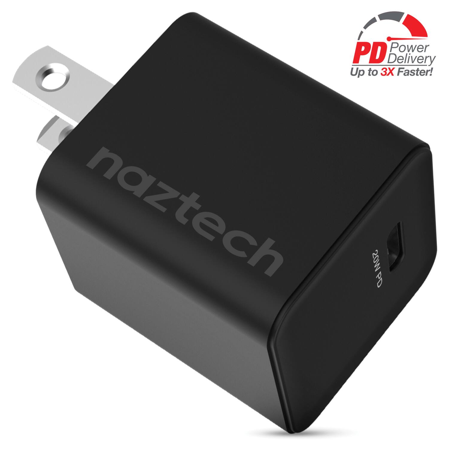 Power PD Delivery  
Up to 3X Faster!  

naztech  
20W PD