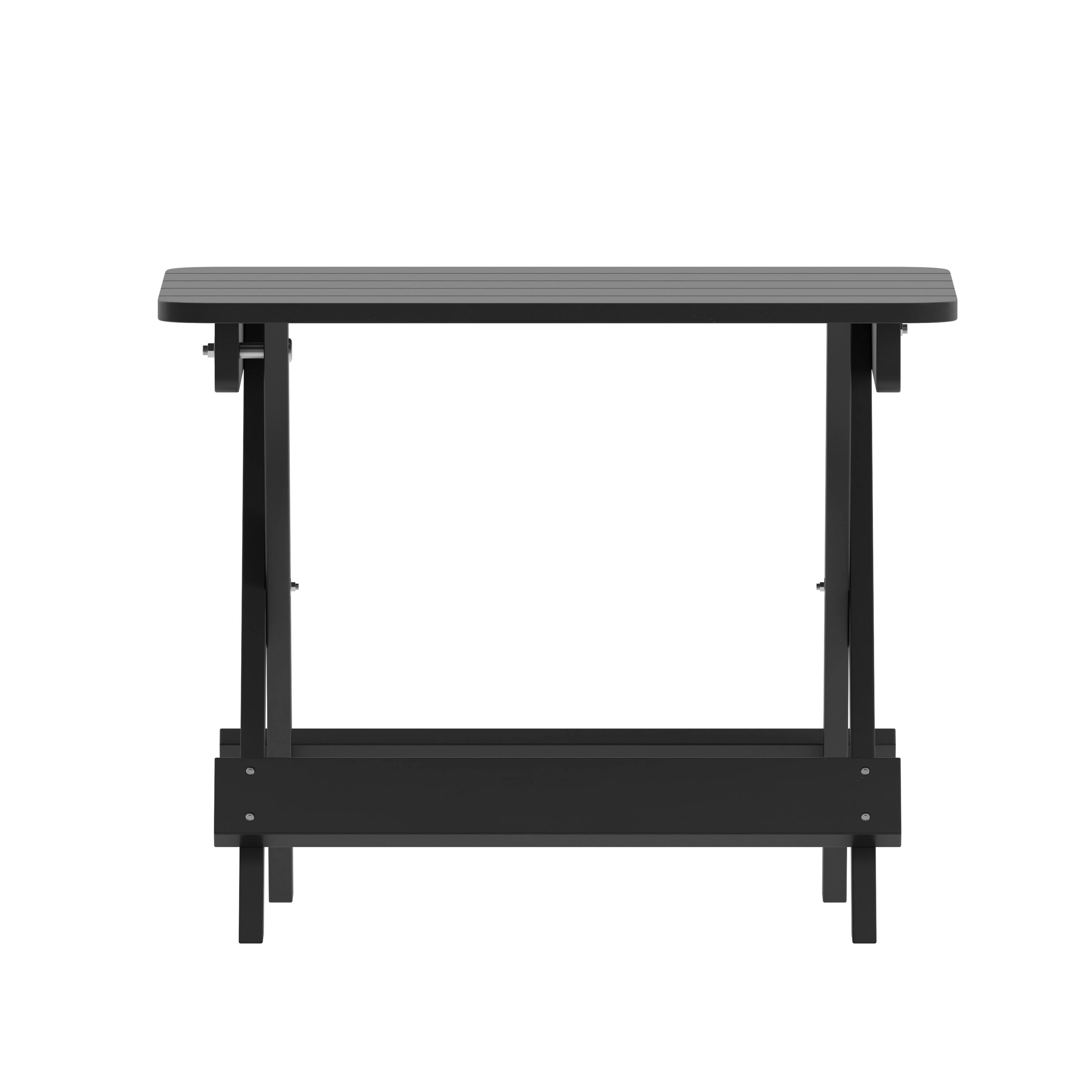 Alt View 7. Emma + Oliver - Haley Portable Folding HDPE Adirondack Side Table for Indoor/Outdoor Use - Black.