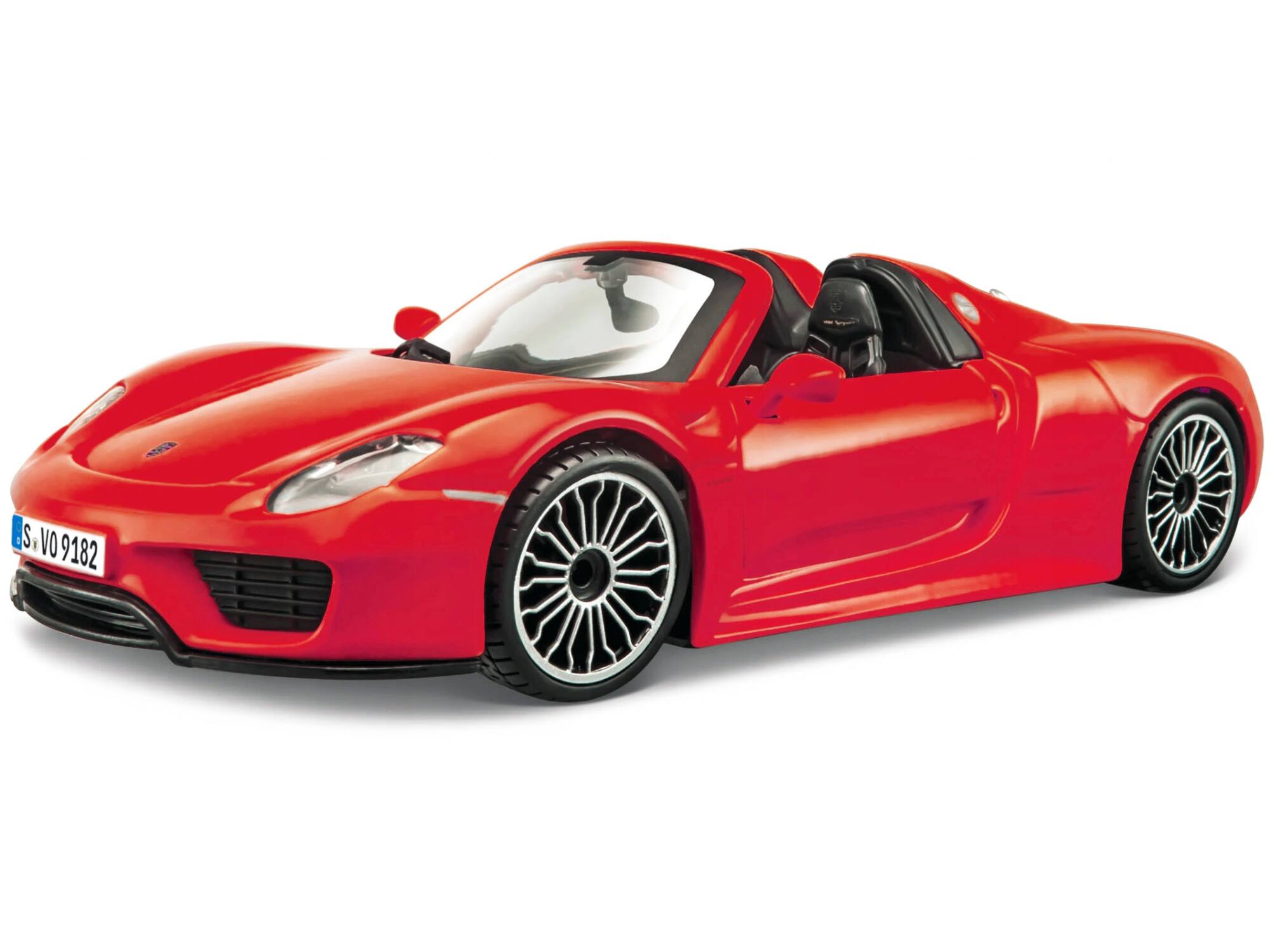 Alt View 1. Bburago - Porsche 918 Spyder Convertible Red 1/24 Diecast Model Car by Bburago.