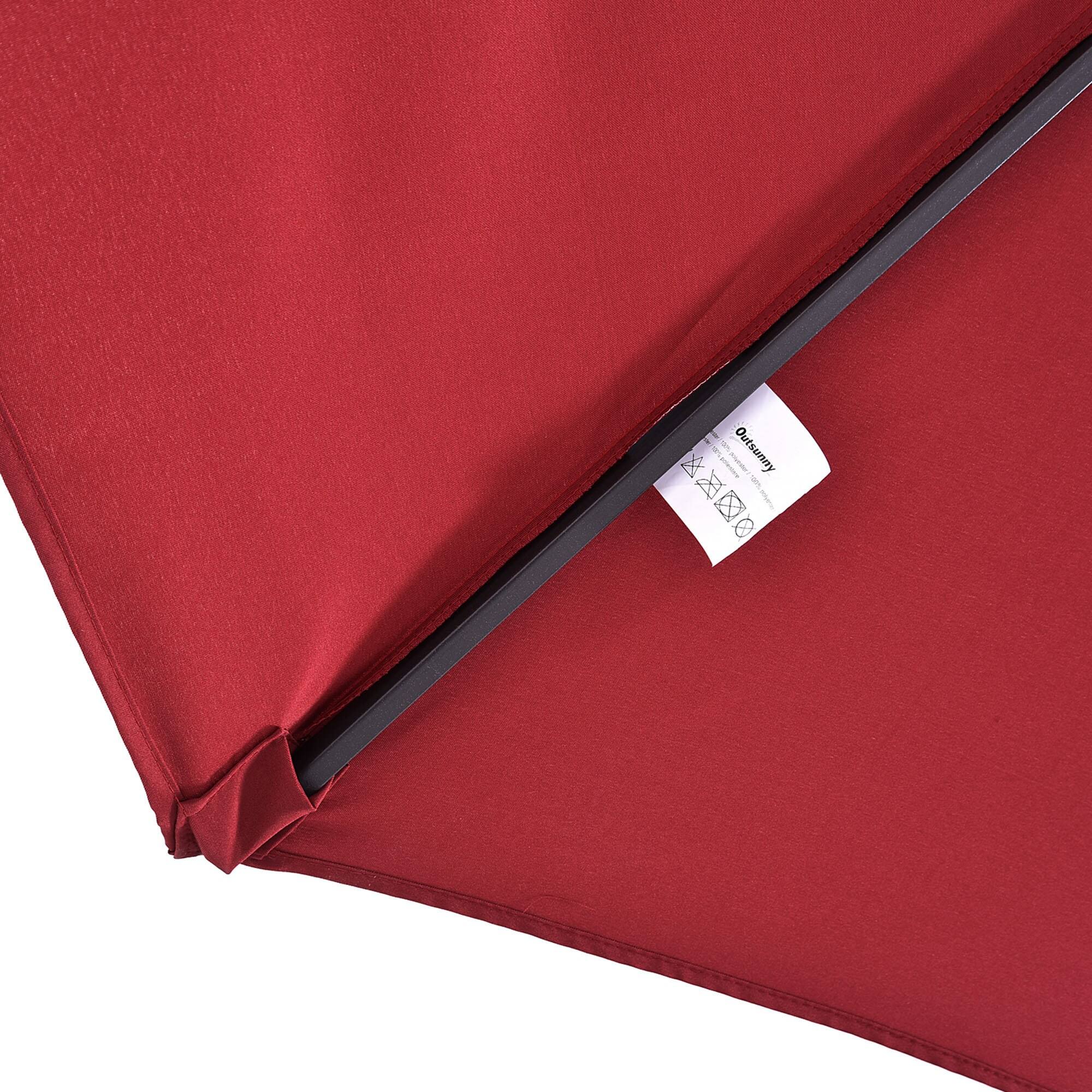 Alt View 5. Outsunny - Extra Large 15 ft Patio Umbrella, Double-Sided Large Outdoor Umbrella with Crank Handle and Air Vents for Backyard - Wine Red.