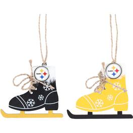 The Memory Company - Pittsburgh Steelers Two-Pack Ice Skate Ornament Set - Multicolor